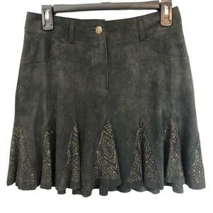 rare Glen Arthur cowgirl western festival studded suade skirt size 4